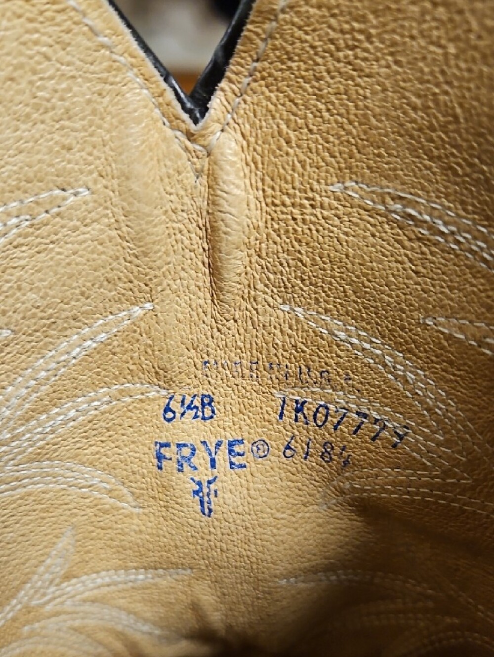 Frye Gray Leather Western Heeled Boots with Brown Stacked Heel - Picture 7 of 10